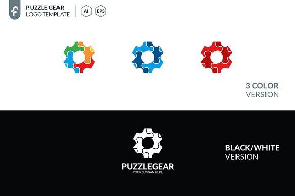 Puzzle Gear Logo in Logo Templates - product preview 4