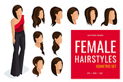 Isometric set of female hairstyles