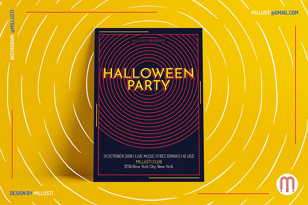 Circle ArtDeco Halloween Party Flyer