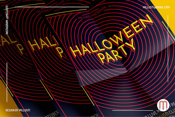 Circle ArtDeco Halloween Party Flyer in Flyer Templates - product preview 2