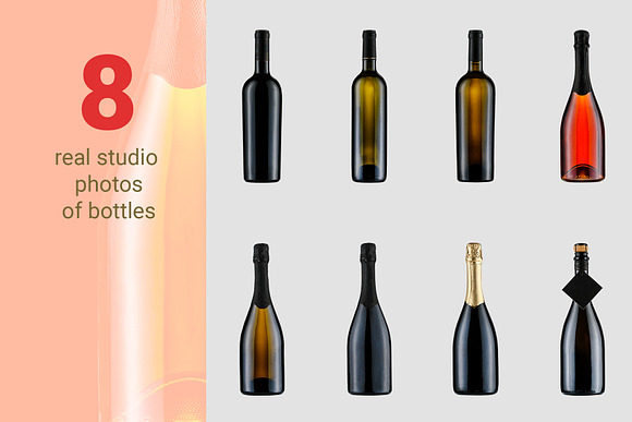 Update! Wine Bottle Mockup Set in Product Mockups - product preview 13