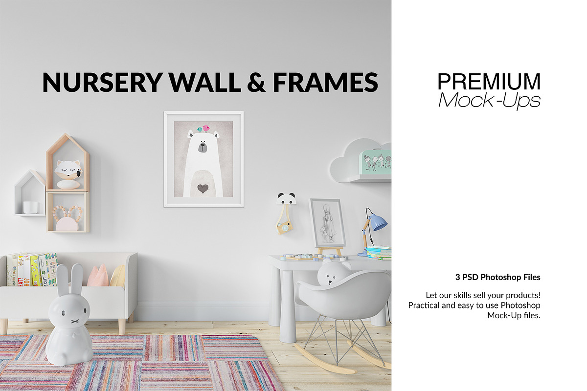 Nursery Frames Carpet & Wall Set in Print Mockups - product preview 8