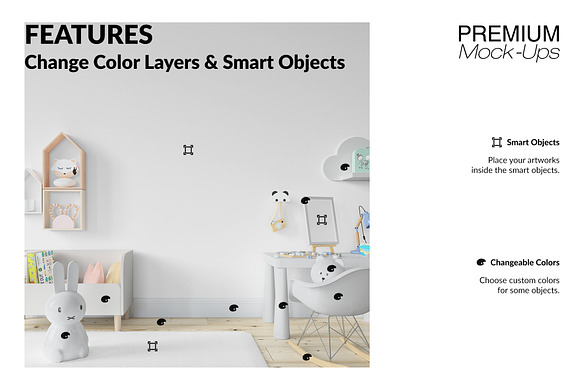 Nursery Frames Carpet & Wall Set in Print Mockups - product preview 5