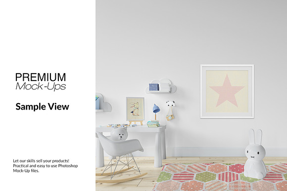 Nursery Frames Carpet & Wall Set in Print Mockups - product preview 6