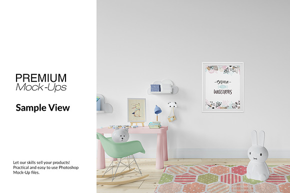 Nursery Frames Carpet & Wall Set in Print Mockups - product preview 8
