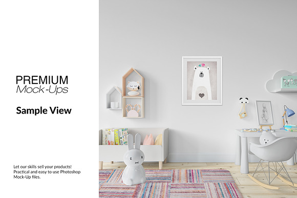 Nursery Frames Carpet & Wall Set in Print Mockups - product preview 11