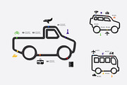 9 line transport infographics