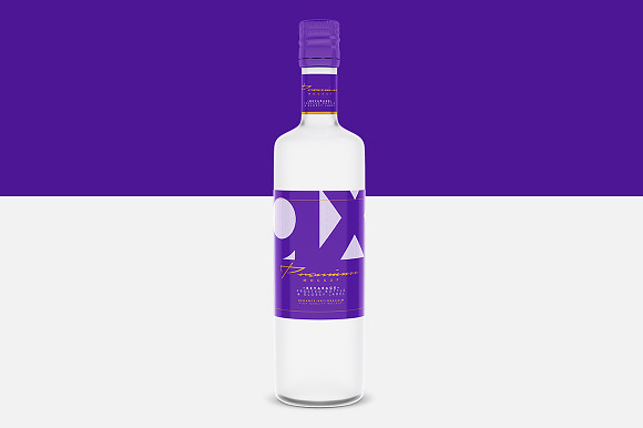 Beverage - Bottle Glass - Frosted in Branding Mockups - product preview 2