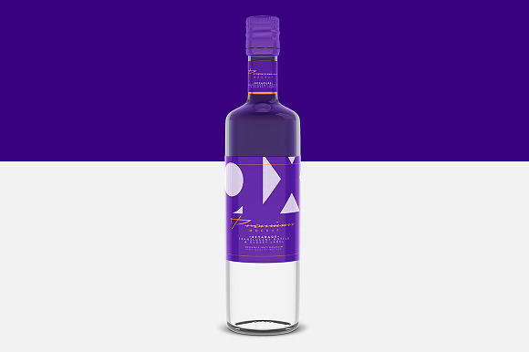 Beverage - Glass Translucent Bottle in Product Mockups - product preview 2