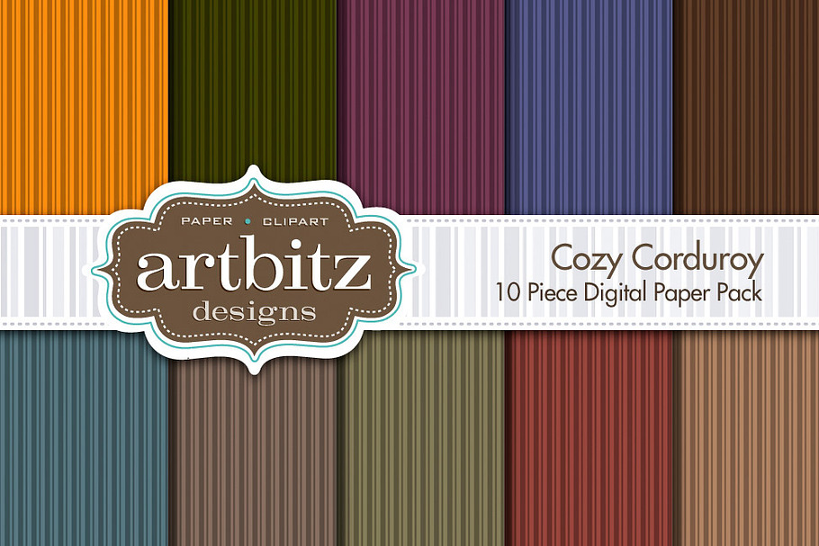 Cozy Corduroy Digital Paper in Patterns - product preview 8