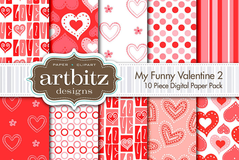 My Funny Valentine V2 Digital Paper in Patterns - product preview 8
