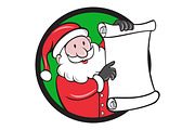 Santa Claus Paper Scroll Pointing Ci