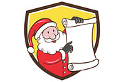 Santa Claus Paper Scroll Pointing Sh