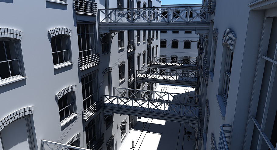 3D Alleyway 1 in Architecture - product preview 6
