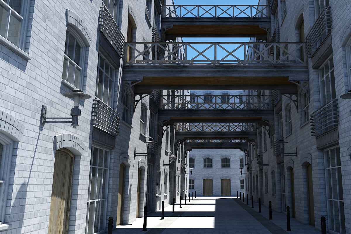 3D Alleyway Textured in Architecture - product preview 8