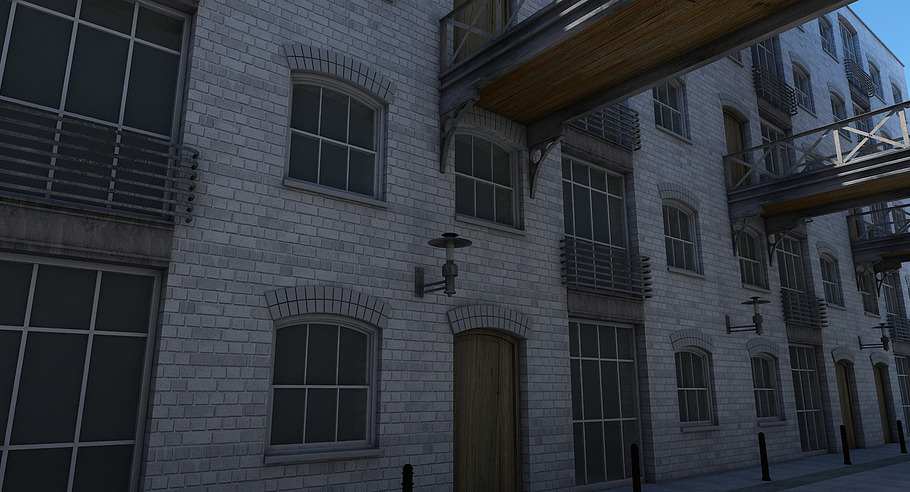 3D Alleyway Textured in Architecture - product preview 1