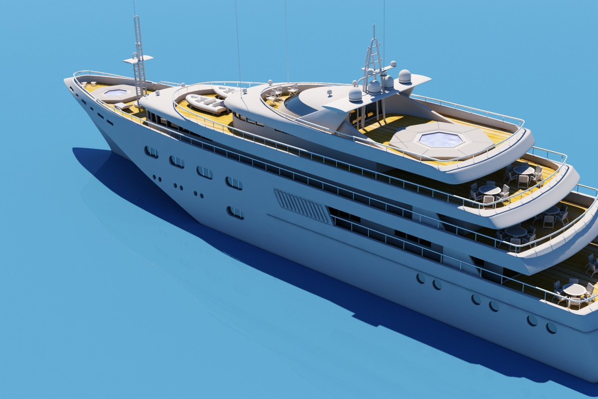 3D Super Yacht in Vehicles - product preview 8