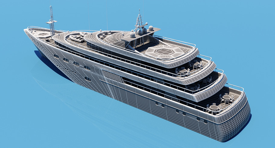 3D Super Yacht in Vehicles - product preview 4