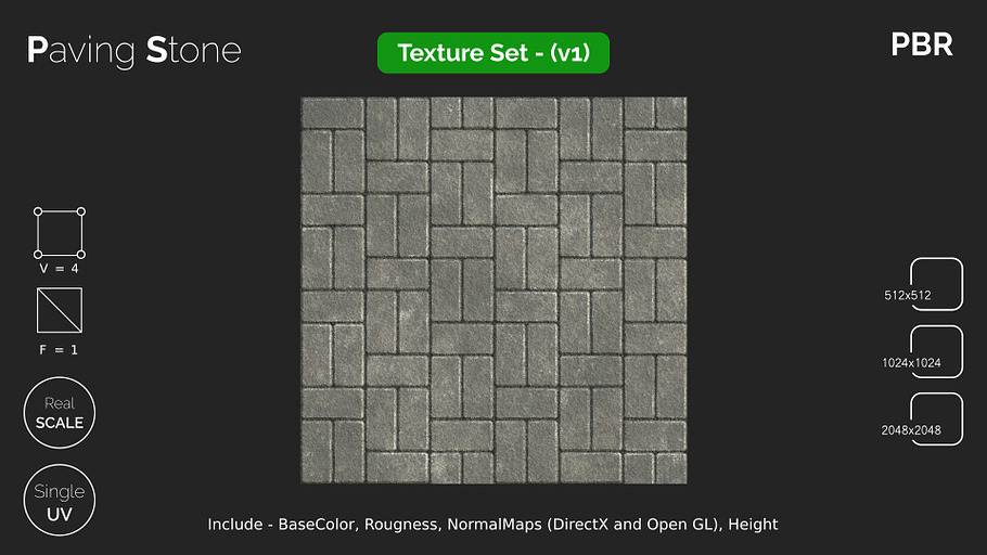 Paving Stone - small seamless textur in Man-Made - product preview 7