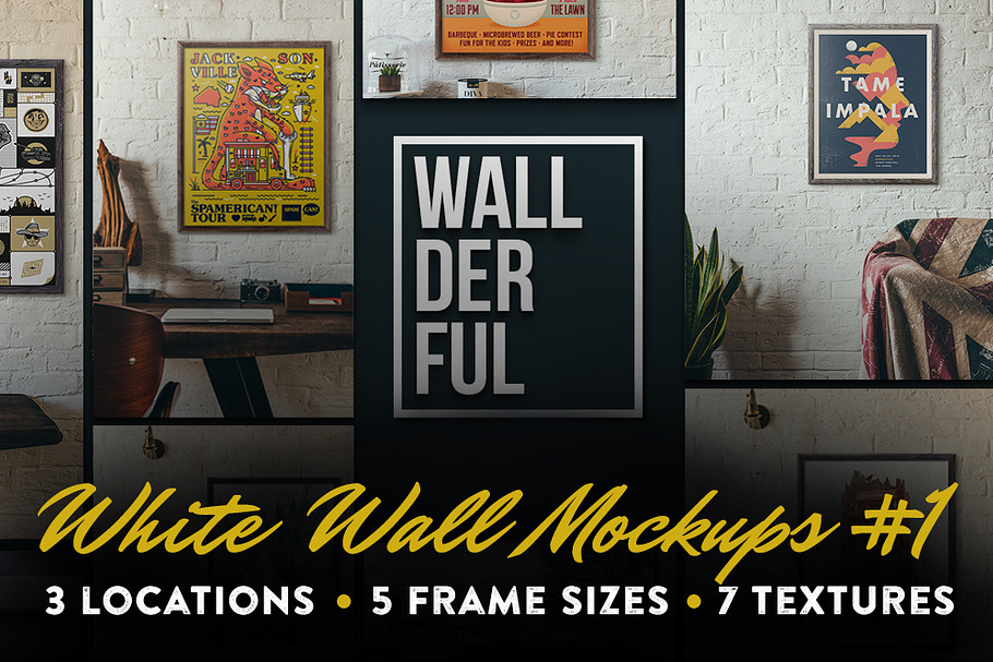 "Wallderful" White Wall Mockups #1 in Print Mockups - product preview 8
