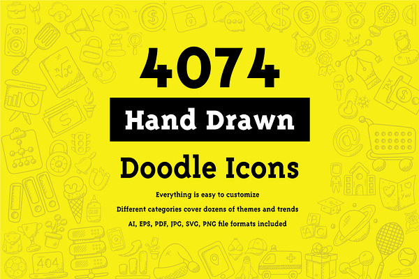 4074 Hand Drawn Doodle Icons