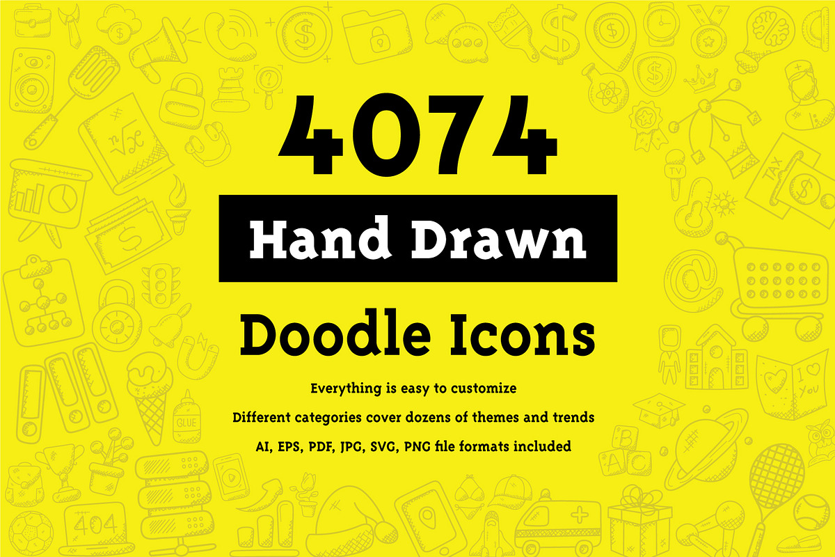 4074 Hand Drawn Doodle Icons in Hand Drawn Icons - product preview 8