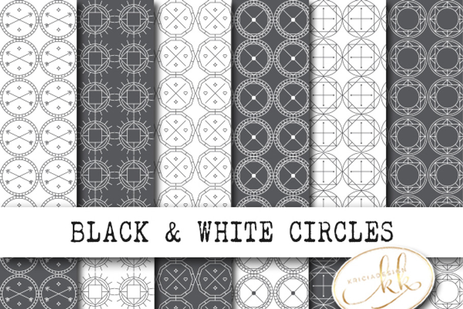Black and White Circles Pattern in Patterns - product preview 8