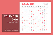 Calendar 2019 Vertical Design