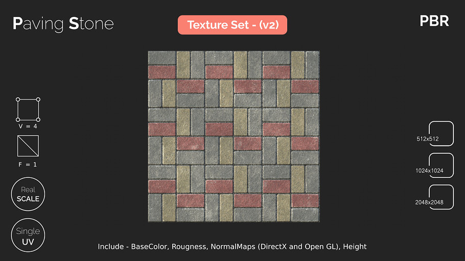 Paving Stone - small seamless textur in Man-Made - product preview 9