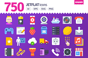 750 JetFlat icons