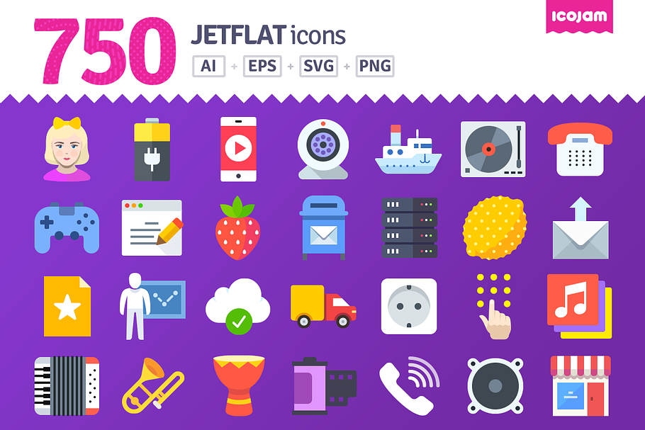 750 JetFlat icons in Infographic Icons - product preview 8