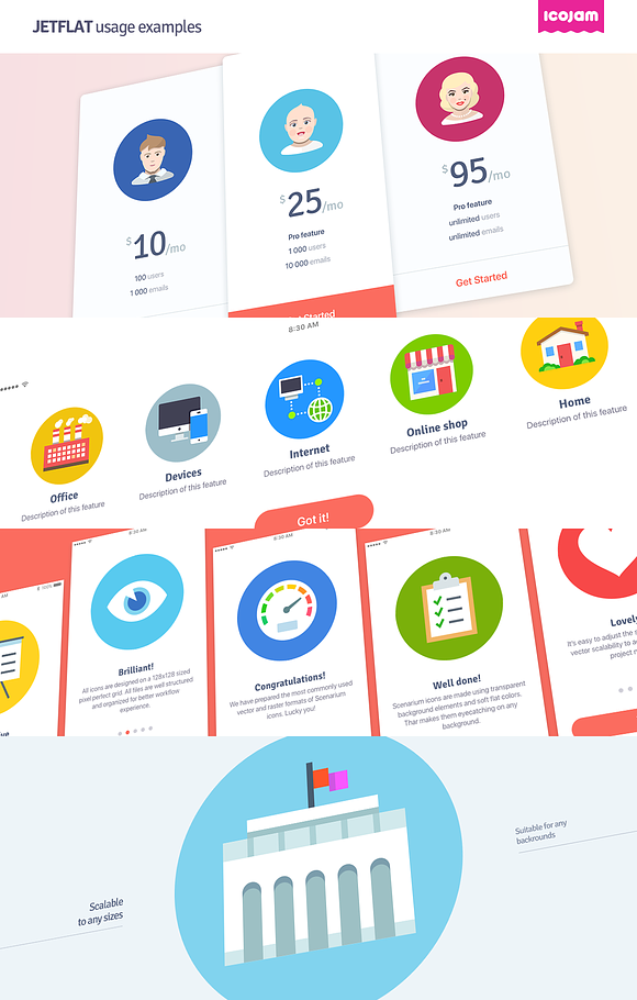 750 JetFlat icons in Infographic Icons - product preview 4