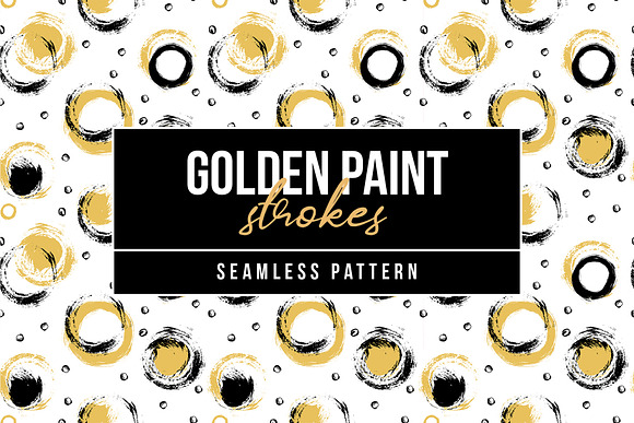 Golden Paint Strokes Pattern in Patterns - product preview 1