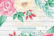 Vector Watercolor Floral Harmony 2