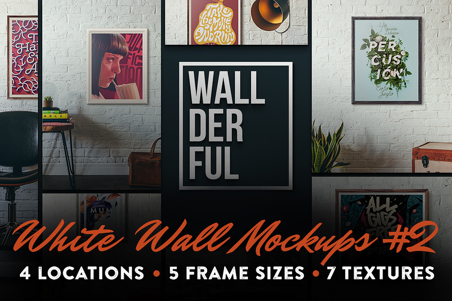 "Wallderful" White Wall Mockups #2 in Print Mockups - product preview 8