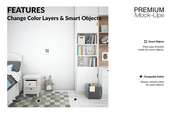 Nursery Frames & Wall Set in Print Mockups - product preview 3
