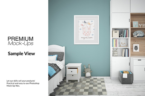 Nursery Frames & Wall Set in Print Mockups - product preview 14