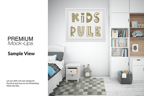 Nursery Frames & Wall Set in Print Mockups - product preview 15
