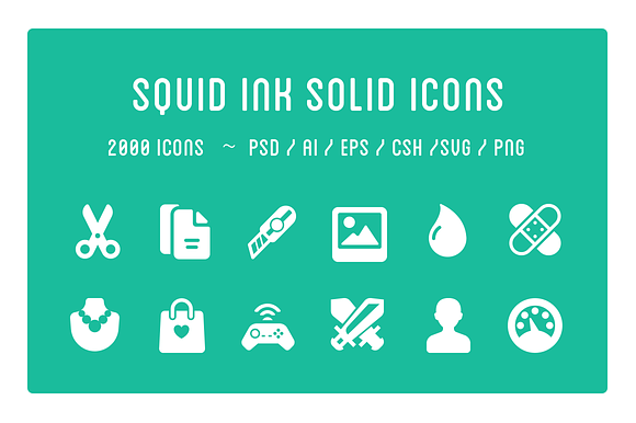 Squid Ink Solid Icon Pack in Video Game Icons - product preview 3