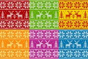 24 knitted deers vector patterns