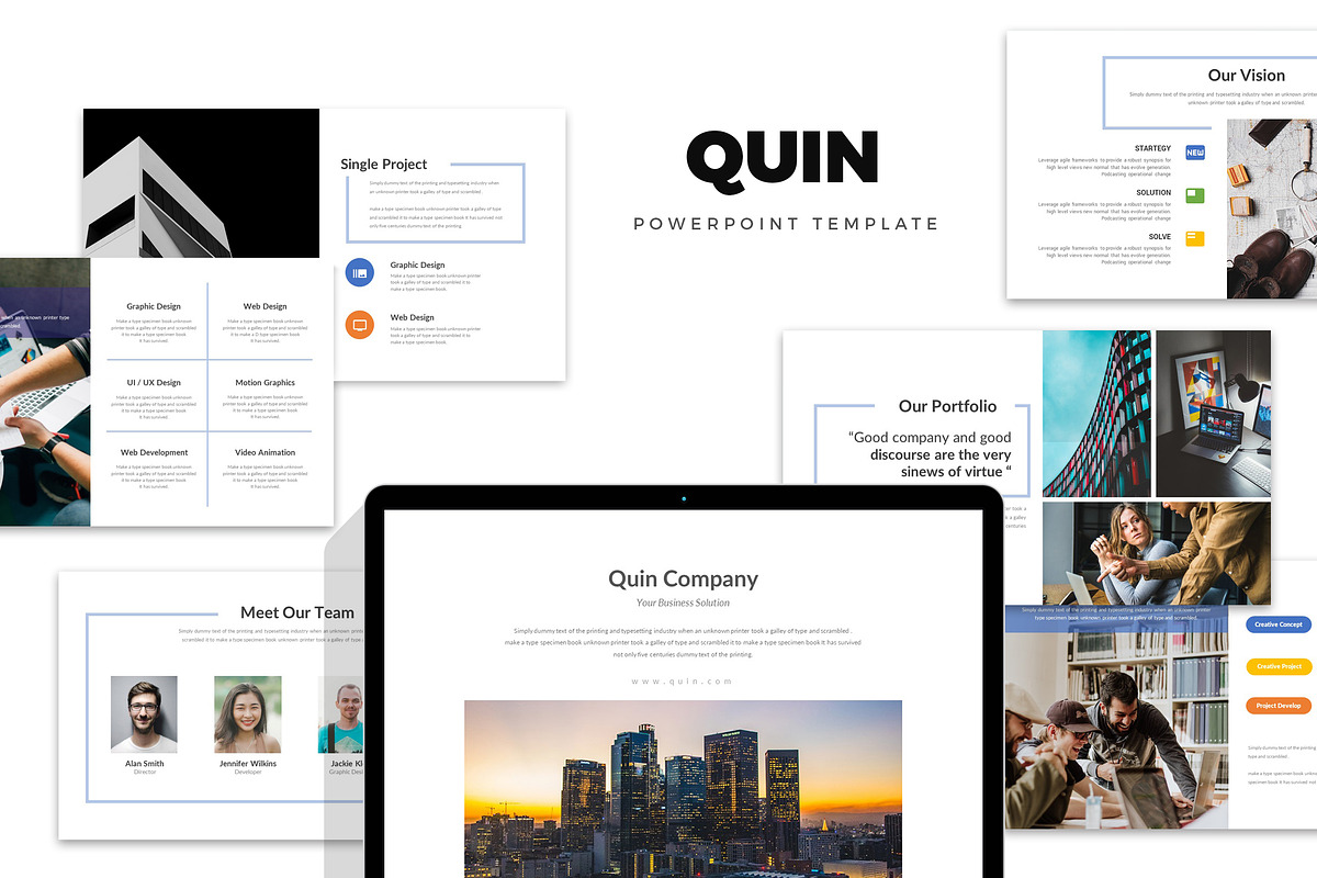 Quin : Company Profile Powerpoint in PowerPoint Templates - product preview 8