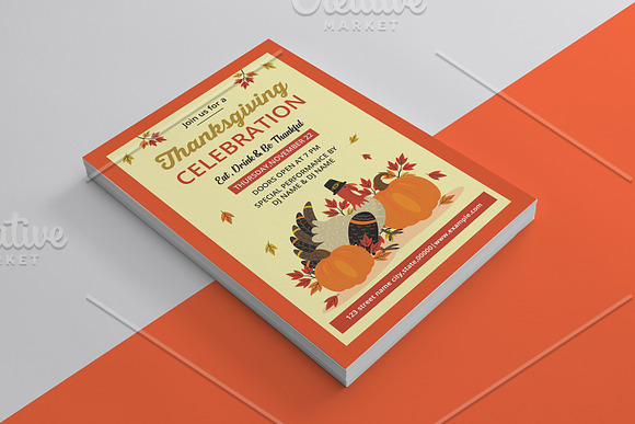 Thanksgiving Day Party Flyer - V869 in Flyer Templates - product preview 1