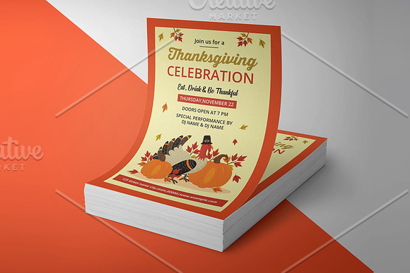 Thanksgiving Day Party Flyer - V869 in Flyer Templates - product preview 2