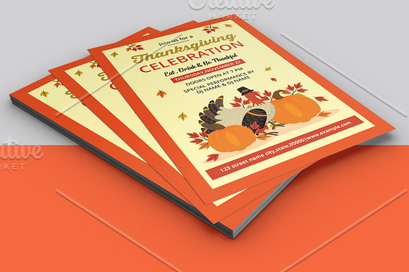 Thanksgiving Day Party Flyer - V869 in Flyer Templates - product preview 3