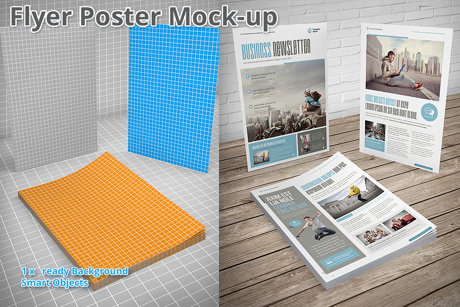 Flyer Mock-up ISO A4 2 in Print Mockups - product preview 8