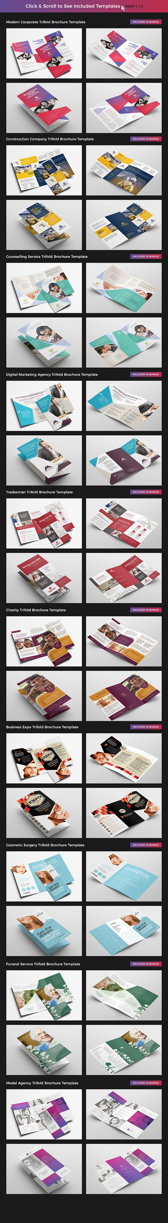 75 Trifold Brochure Templates Bundle in Brochure Templates - product preview 1