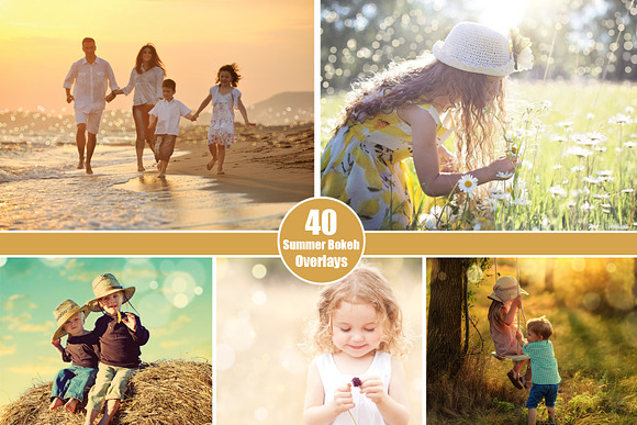 Golden Summer Bokeh Photo Overlays in Add-Ons - product preview 4