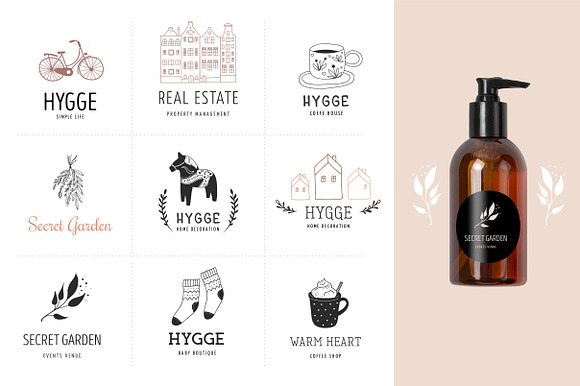 Hygge - premade logo collection in Logo Templates - product preview 2