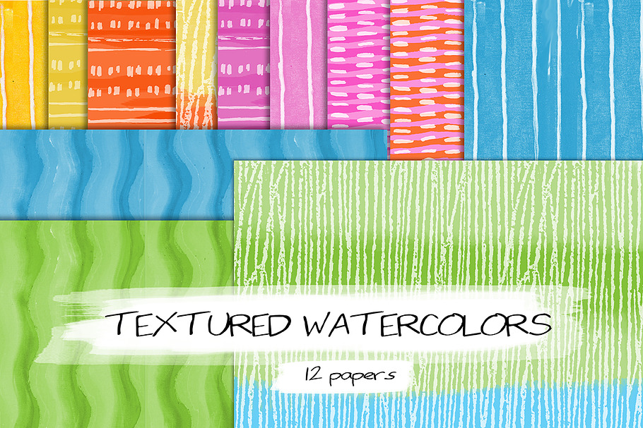 12 Textured Watercolor Backgrounds