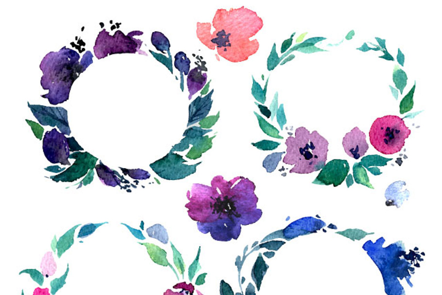 Vector Floral Collection of Painted in Illustrations - product preview 8